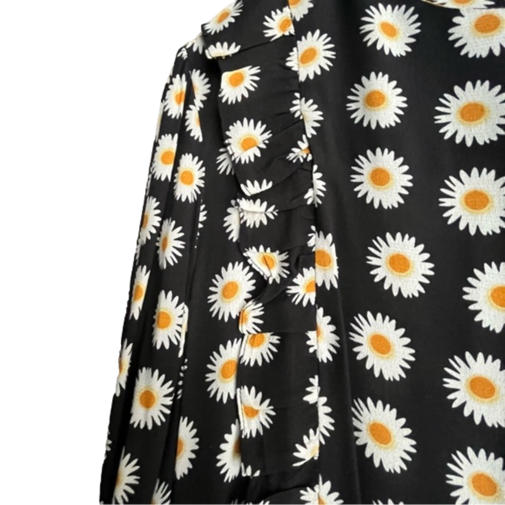 Zara Daisy Ruffled Tiered Long Sleeve Maxi Dress Womens size Small - Picture 4 of 8